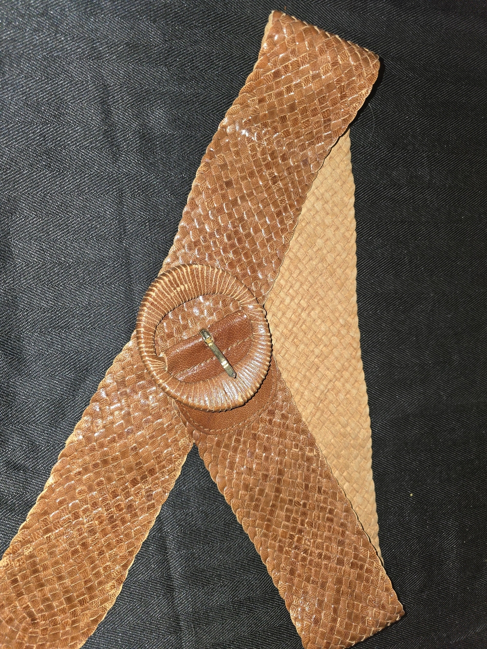 Talbots Genuine Leather Brown Woven Belt - Picture 2 of 3